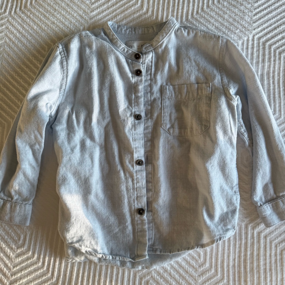 Zara Kids Light Blue Button Down Shirt